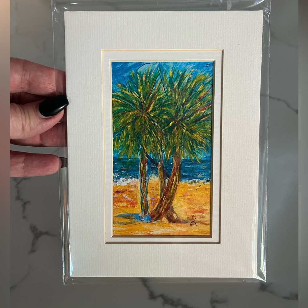 5 x 7 Tropical Beach Palm Tree Print